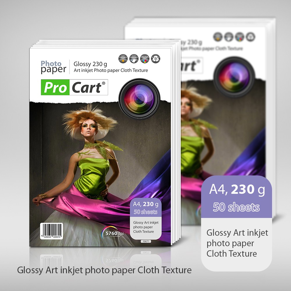 Hartie FOTO Art A4 textura de panza Glossy 230g - imagine 3